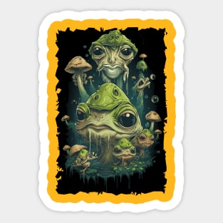 Frogs And Shrooms Sticker